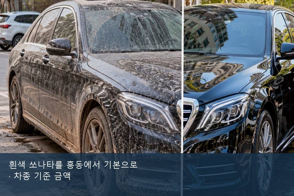 흰색 쏘나타를 흥동에서 기본으로 · 차종 기준 금액