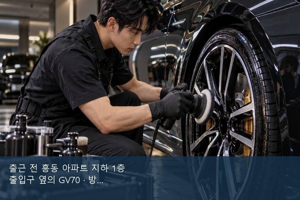 출근 전 흥동 아파트 지하 1층 출입구 옆의 GV70 · 방문 전에 확인한 것